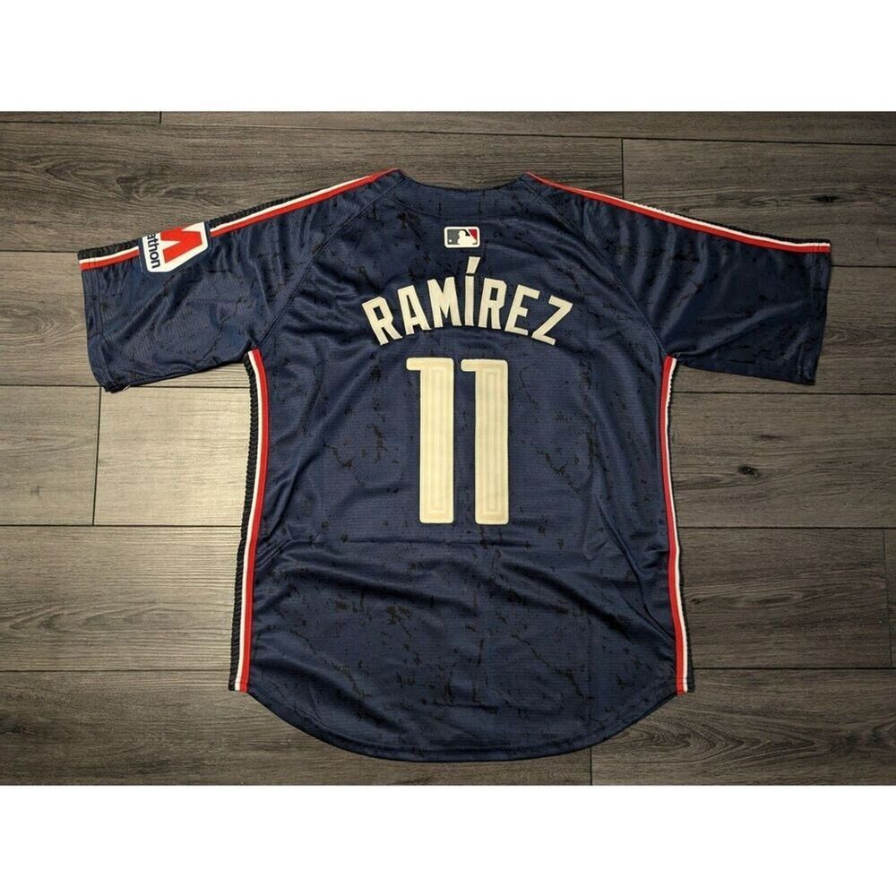 Jose Ramirez #11 Cleveland Guardians Navy Marathon Patch Jersey XXL - Picture 3 of 4